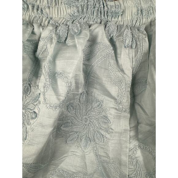 INA Floral Embroidery Boho Flutter Sleeve Blouse & Short Set Womens Size M - Picture 7 of 10